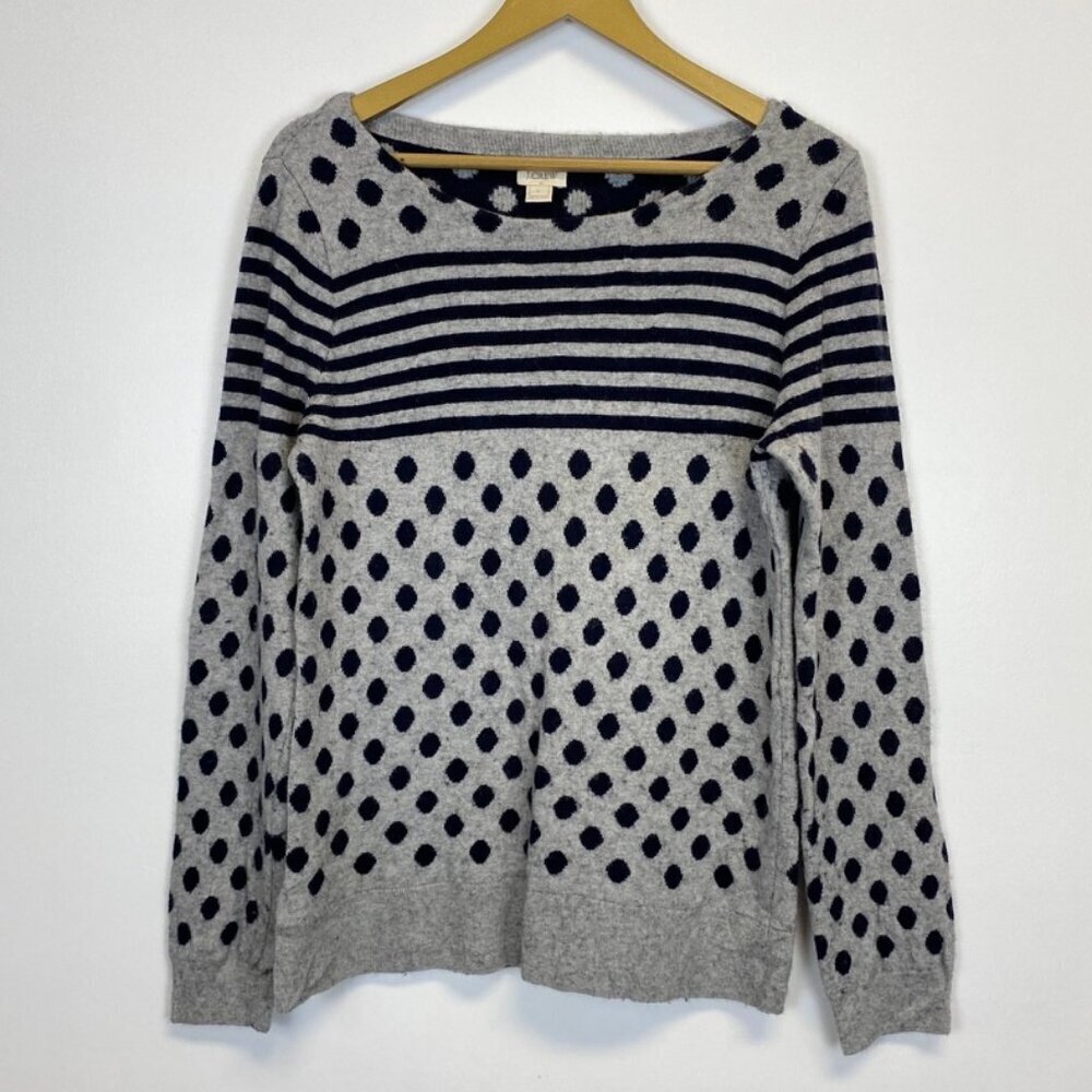 J. Crew Polka Dot Striped Sweater